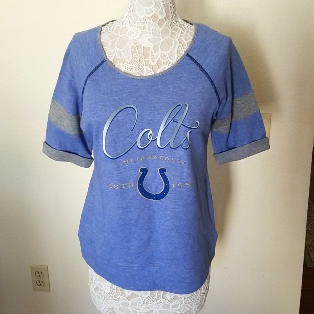 Tommy Bahama Football Indianapolis Colts Cotton Blend Jersey Top Size Medium